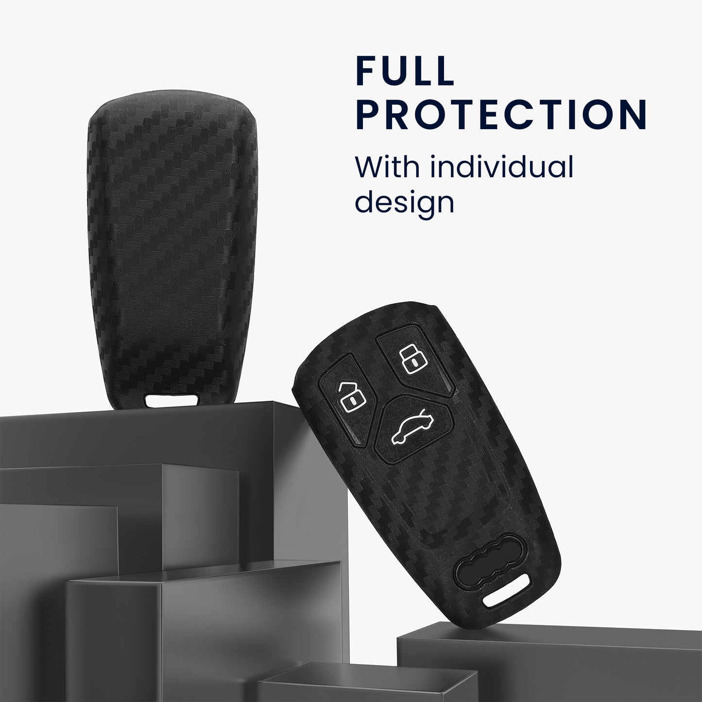 kwmobile Autoschlüssel Hülle kompatibel mit Audi 3-Tasten Smartkey Autoschlüssel (nur Keyless Go) Hülle