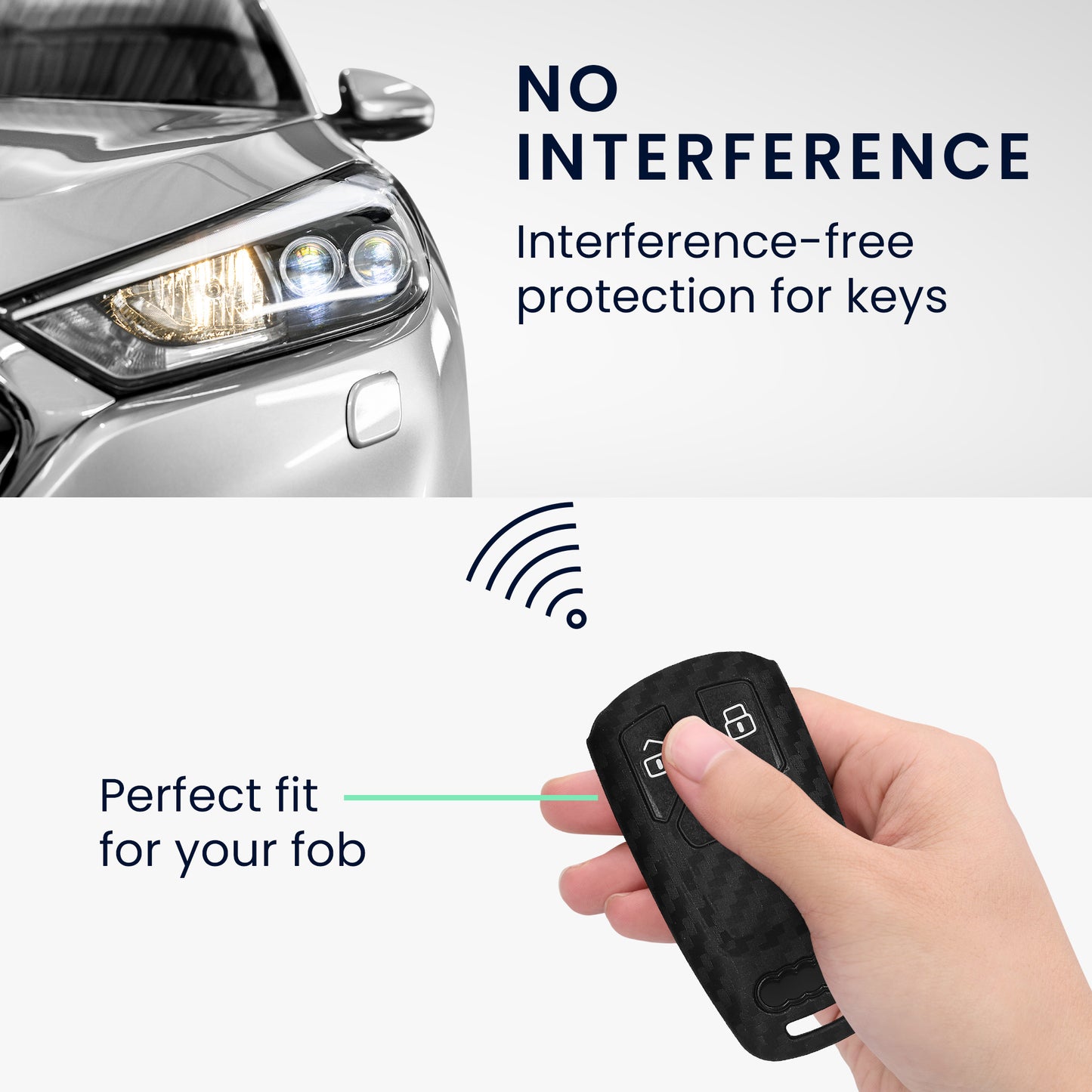 kwmobile Autoschlüssel Hülle kompatibel mit Audi 3-Tasten Smartkey Autoschlüssel (nur Keyless Go) Hülle