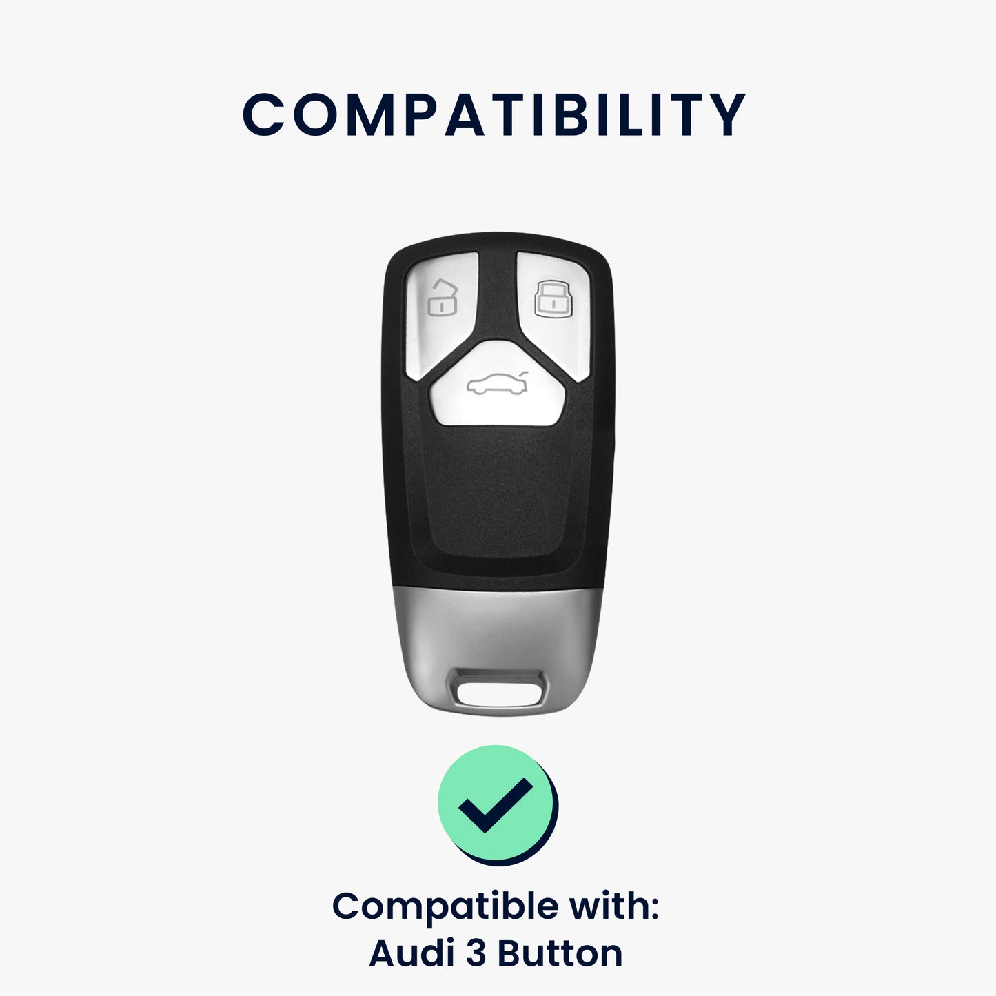 kwmobile Autoschlüssel Hülle kompatibel mit Audi 3-Tasten Smartkey Autoschlüssel (nur Keyless Go) Hülle