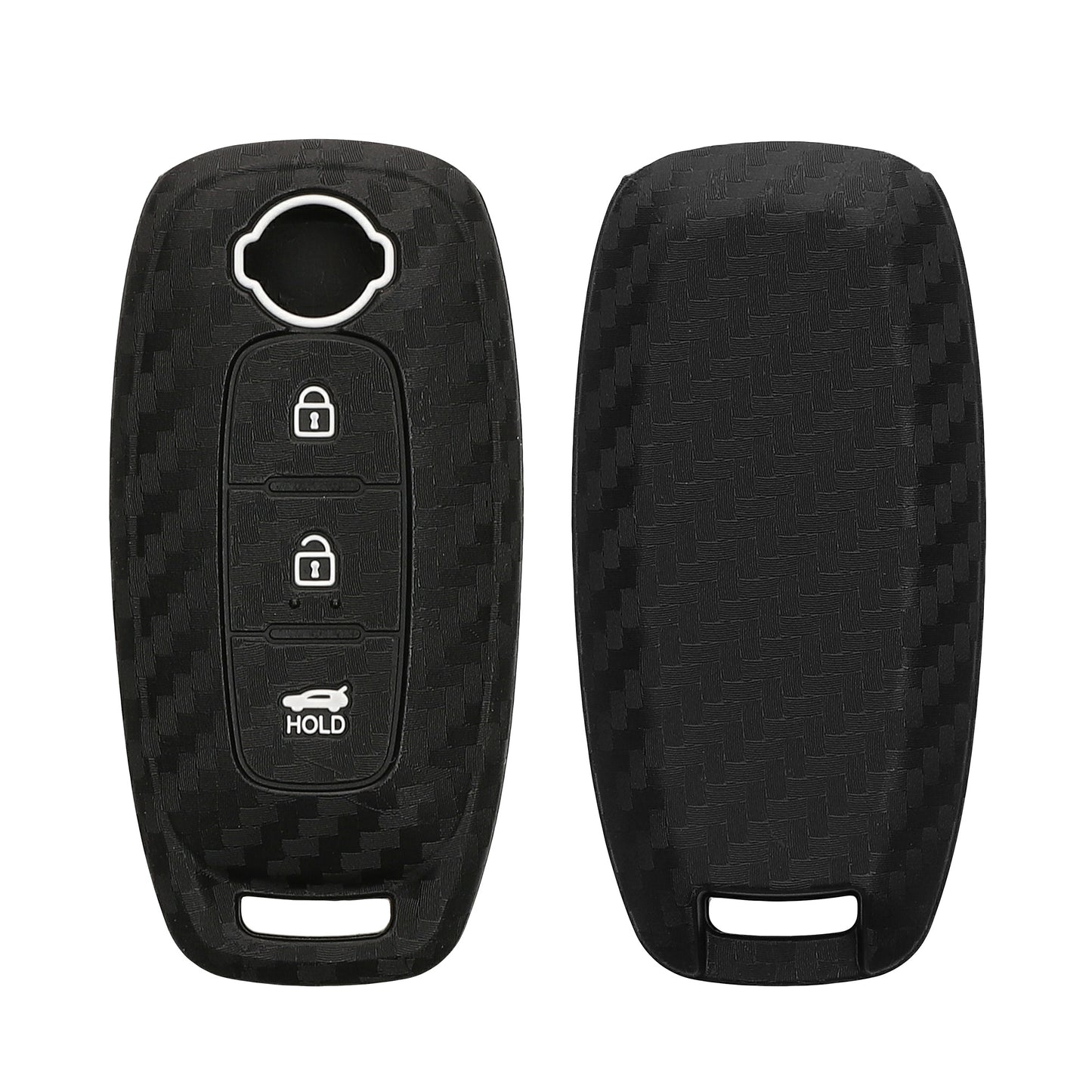 kwmobile Autoschlüssel Hülle kompatibel mit Nissan 3-Tasten Ariya B6 B9 X-trail T33 Qashqai Hülle - Schlüsselhülle Carbon Schwarz Schwarz  [dsg01]