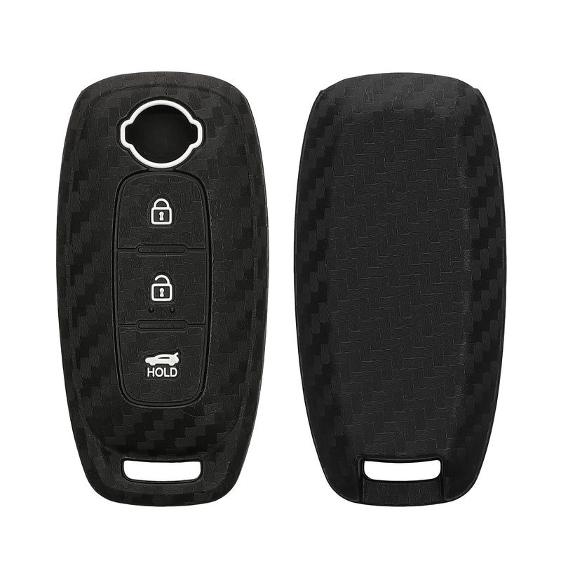 kwmobile Autoschlüssel Hülle kompatibel mit Nissan 3-Tasten Ariya B6 B9 X-trail T33 Qashqai Hülle - Schlüsselhülle Carbon Schwarz Schwarz  [dsg01]
