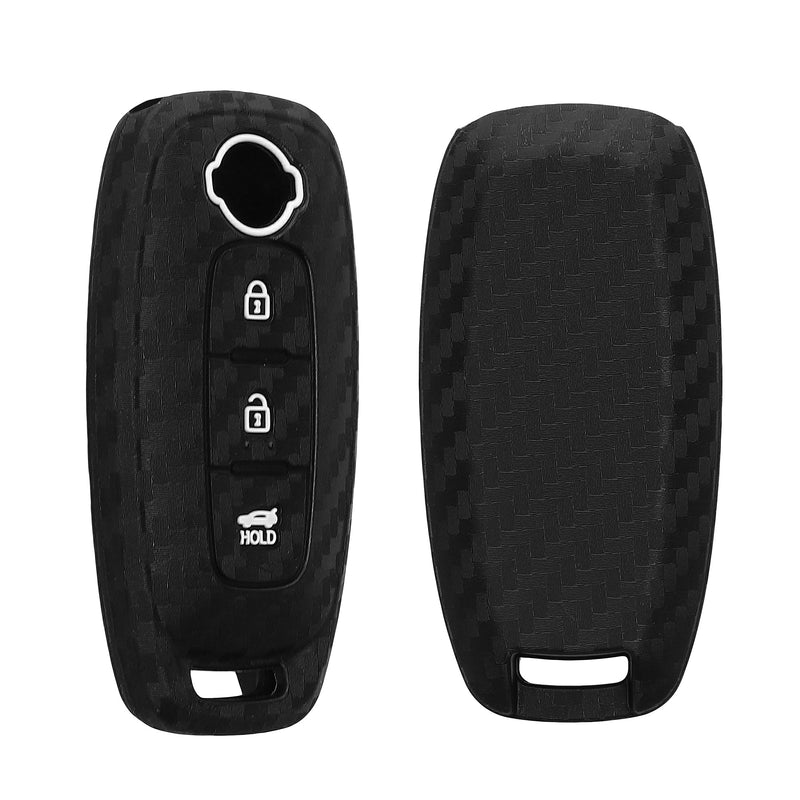 kwmobile Autoschlüssel Hülle kompatibel mit Nissan 3-Tasten Ariya B6 B9 X-trail T33 Qashqai Hülle - Schlüsselhülle Carbon