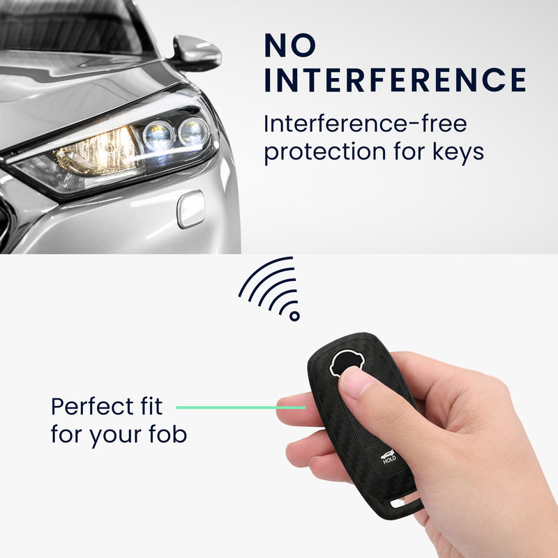 kwmobile Autoschlüssel Hülle kompatibel mit Nissan 3-Tasten Ariya B6 B9 X-trail T33 Qashqai Hülle - Schlüsselhülle Carbon