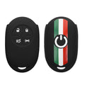 kwmobile Autoschlüssel Hülle kompatibel mit Fiat 500E 4-Tasten Autoschlüssel Hülle - Schlüsselhülle Italien Streifen Grün Rot Schwarz Grün  [dsg01]