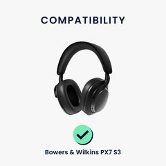 kwmobile Ohr Polster für Bowers & Wilkins PX7 S3 Ohrpolster Ersatz Kopfhörer Ersatzteile Over Ear Headphones - Schwarz