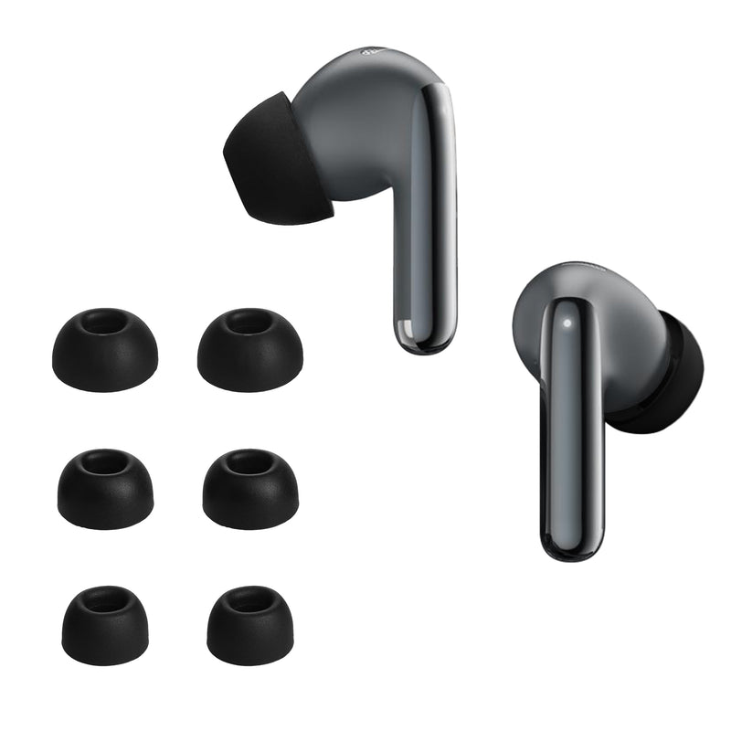 kwmobile 6x Polster kompatibel mit QCY Melobuds Pro - 3 Größen - Silikon Ohrstöpsel In-Ear Kopfhörer Schwarz  
