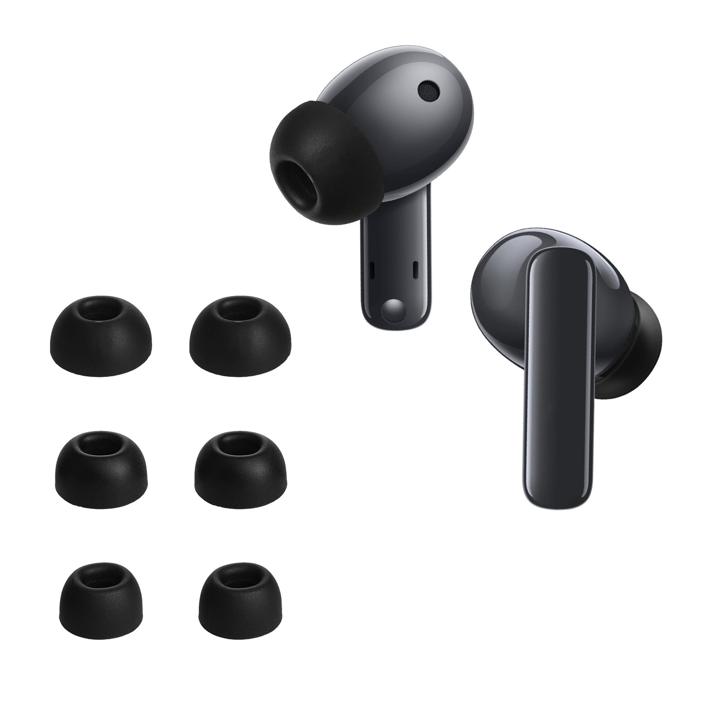 kwmobile 6x Polster kompatibel mit Huawei Freebuds 5i - 3 Größen - Silikon Ohrstöpsel In-Ear Kopfhörer Schwarz  