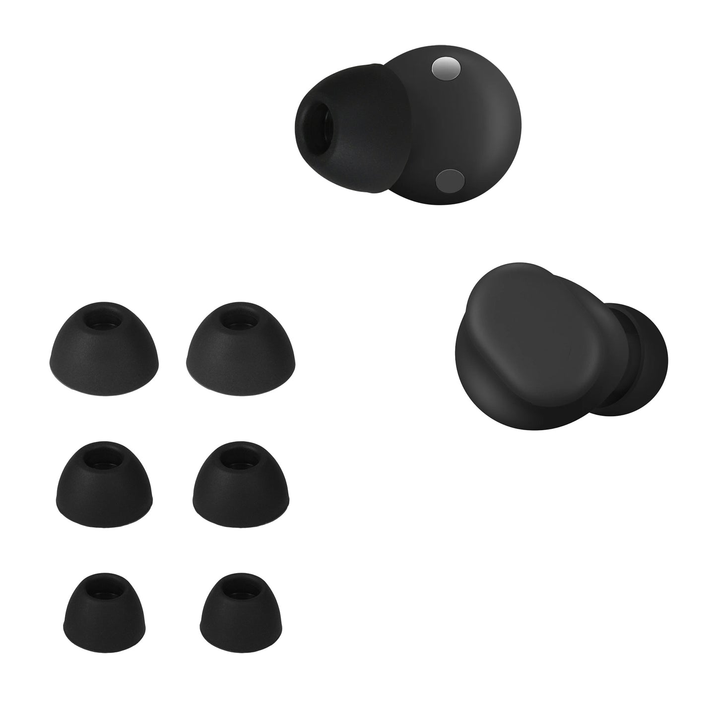 kwmobile 6x Polster kompatibel mit Beats Solo Buds - 3 Größen - Silikon Ohrstöpsel In-Ear Kopfhörer Schwarz  