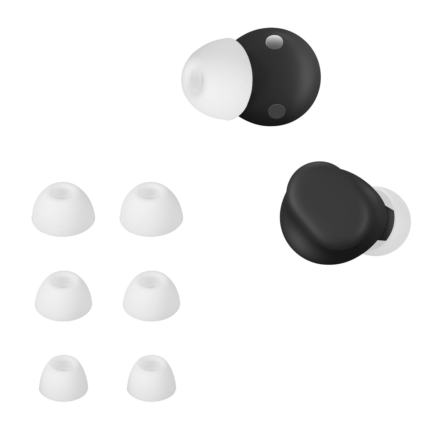 kwmobile 6x Polster kompatibel mit Beats Solo Buds - 3 Größen - Silikon Ohrstöpsel In-Ear Kopfhörer Weiß  
