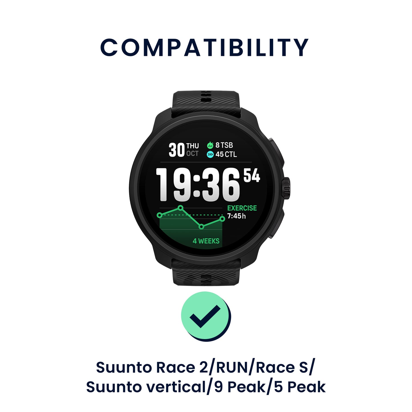 kwmobile Uhrenarmband für Suunto Race 2 / RUN / Race S / Suunto vertical / 9 Peak / 5 Peak Armband Fitnesstracker Band Set Ersatzarmband Smartwatch