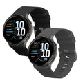 kwmobile 2x Uhrenarmband für Garmin Venu 4 45mm Armband - Fitnesstracker Band Set aus TPU Silikon - Ersatzarmband Smartwatch - Schwarz Grau Schwarz  [dsg01]
