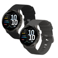kwmobile 2x Uhrenarmband für Garmin Venu 4 41mm Armband - Fitnesstracker Band Set aus TPU Silikon - Ersatzarmband Smartwatch - Schwarz Grau Schwarz  [dsg01]