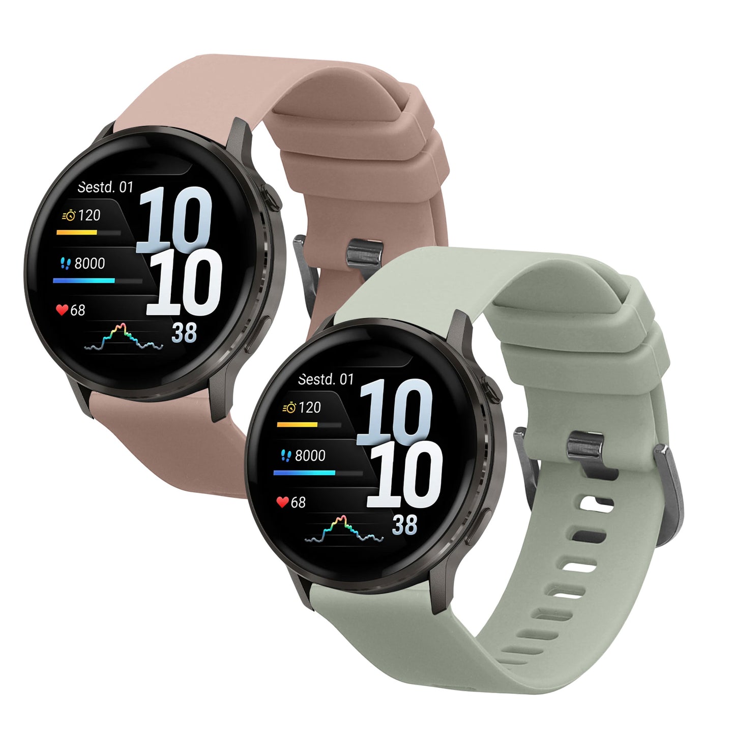 kwmobile Silikon Uhrenarmband für Garmin Venu 4 41mm Armband - Ersatzarmband für Fitnesstracker - Wechselarmband Smartwatch - Pastellgrün Altrosa Pastellgrün  [dsg02]