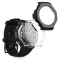 kwmobile 2x Cover kompatibel mit Amazfit T-Rex 3 Hülle - Fullbody Fitnesstracker Case Set aus Glas - Transparent Schwarz Transparent  [dsg01]