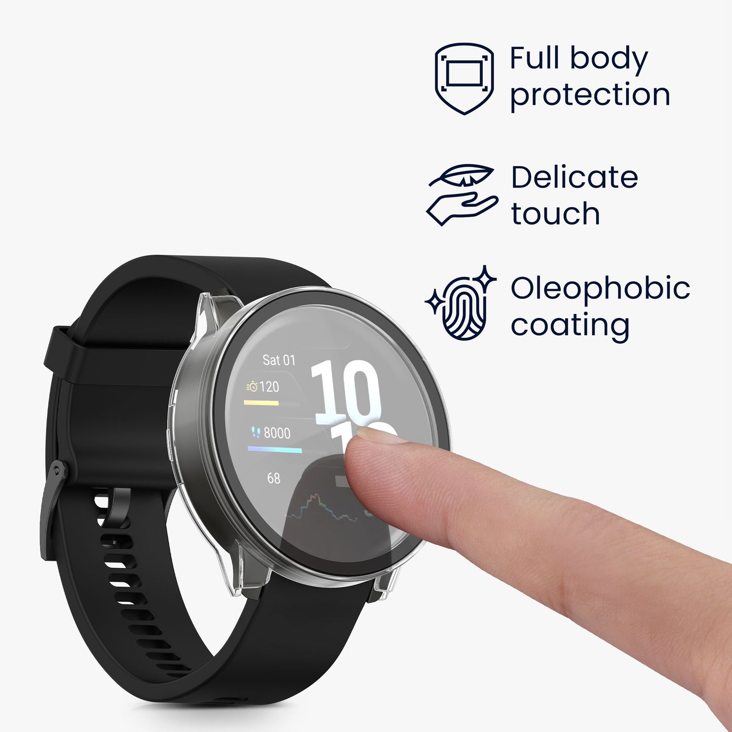 kwmobile Glas Hülle für Garmin Venu 4 41mm Schutzhülle Fullbody Fitnesstracker Case Set