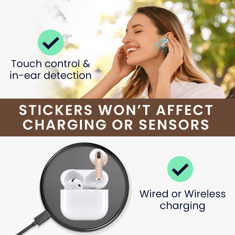 kwmobile diskrete Kopfhörer Sticker kompatibel mit Apple Airpods 4 Aufkleber