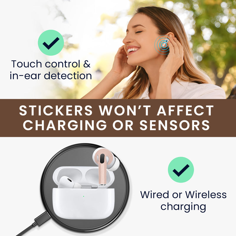 kwmobile diskrete Kopfhörer Sticker kompatibel mit Apple Airpods Pro Aufkleber