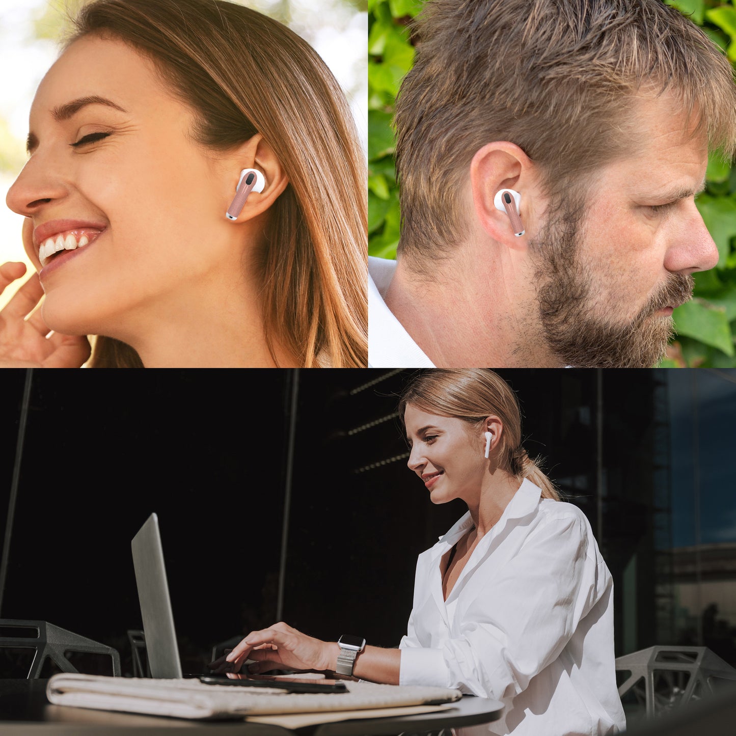 kwmobile diskrete Kopfhörer Sticker kompatibel mit Apple Airpods Pro Aufkleber