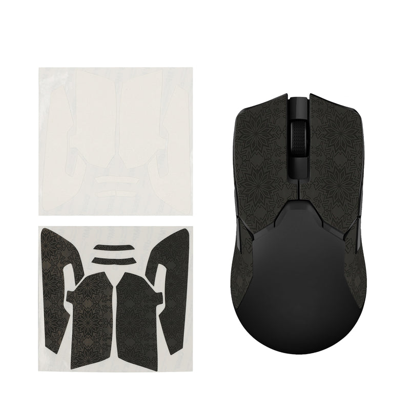 kwmobile Gaming Maus Grip Tape kompatibel mit Razer Viper Ultimate Maus - Rutschfestes Griffband für PC Maus - Schwarz Weiß Schwarz  