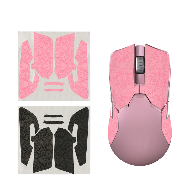 kwmobile Gaming Maus Grip Tape kompatibel mit Razer Viper Ultimate Maus - Rutschfestes Griffband für PC Maus - Altrosa Schwarz Altrosa  