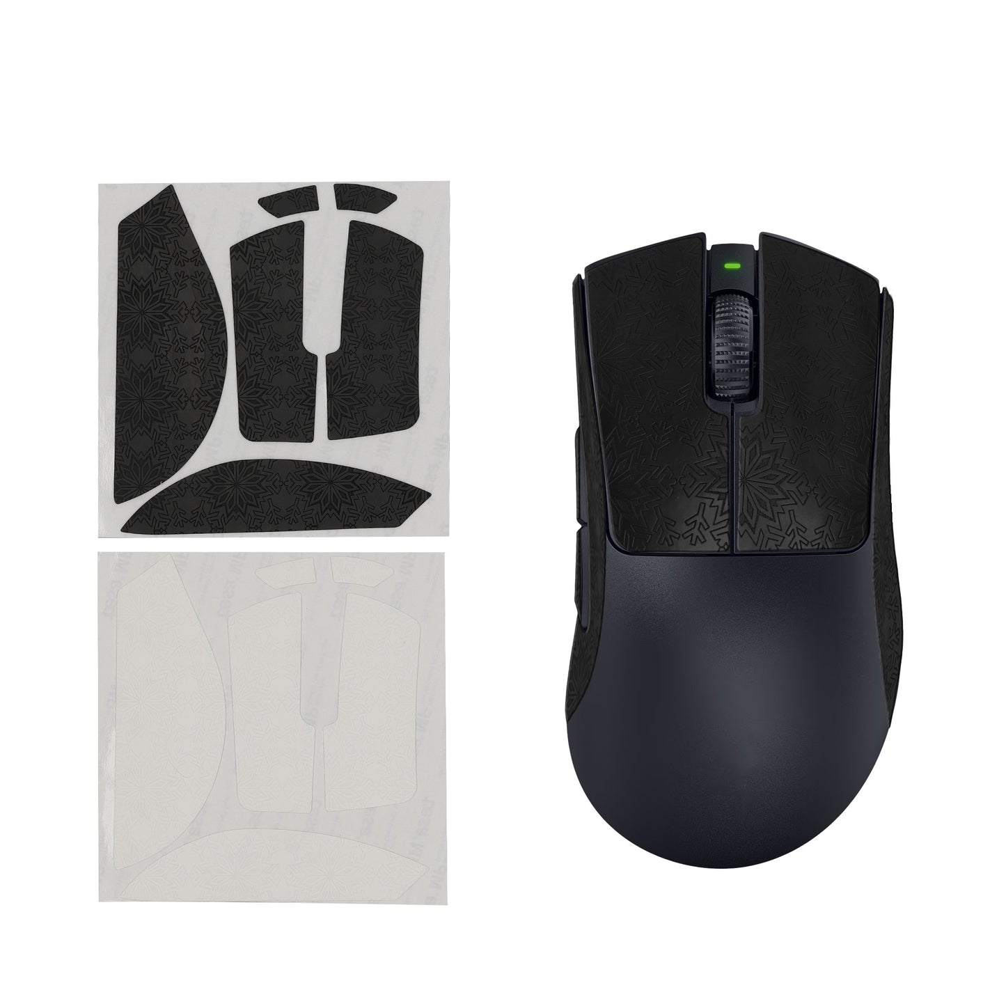 kwmobile Gaming Maus Grip Tape kompatibel mit Razer DeathAdder V3 Pro Maus - Rutschfestes Griffband für PC Maus - Schwarz Weiß Schwarz  