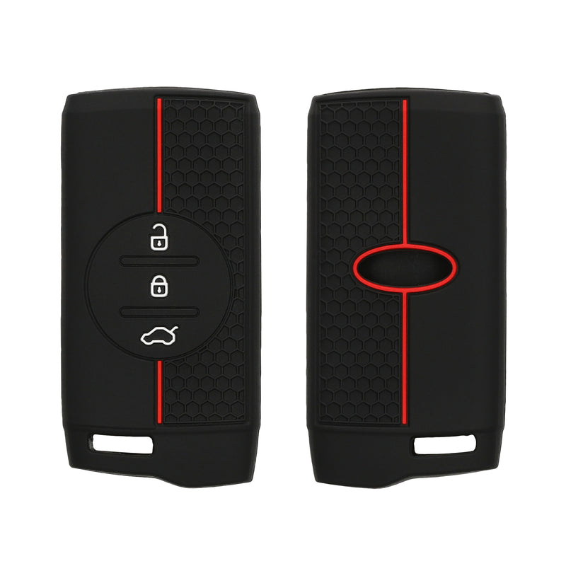kwmobile Autoschlüssel Schutzhülle kompatibel mit DR 6.0 / DR 5.0 Hülle - Schlüsselhülle aus Silikon - in Schwarz Rot Schwarz  [dsg01]