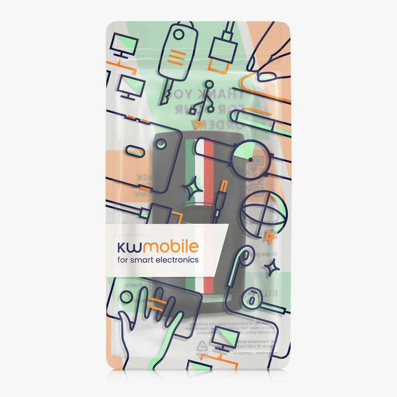 kwmobile Autoschlüssel Hülle kompatibel mit Fiat 600 600e Hybrid Grande Panda Doblo K9 III Hülle - Schlüsselhülle Italien Streifen