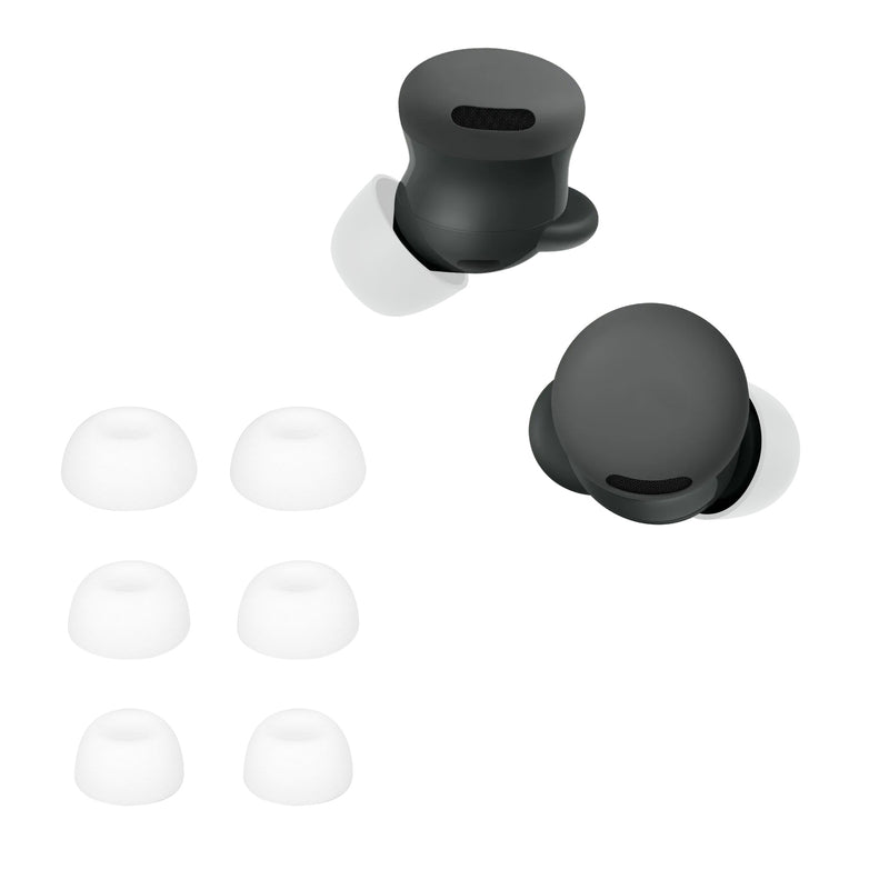 kwmobile 6x Polster kompatibel mit Google Pixel Buds 2A - 3 Größen - Silikon Ohrstöpsel In-Ear Kopfhörer Weiß  