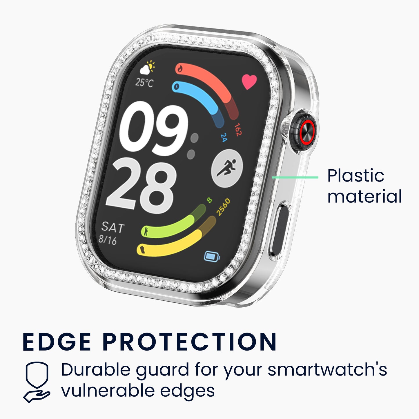 kwmobile Hülle kompatibel mit Xiaomi Redmi Watch 6 Schutzhülle Schutzrahmen Glitzer Schutz Zubehör