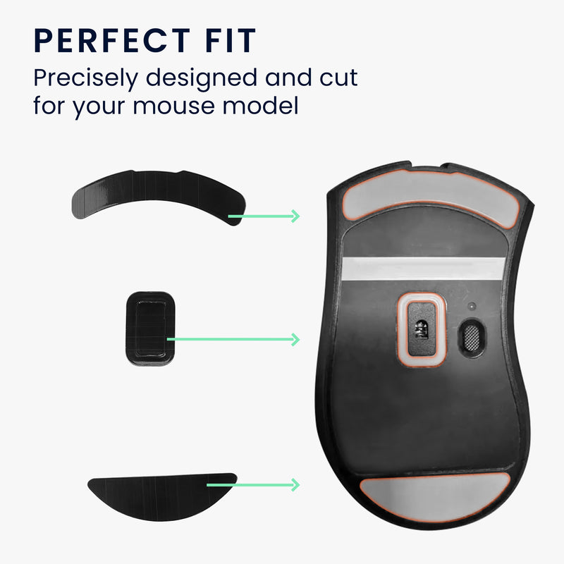 kwmobile Mouse Feet Sticker kompatibel mit Razer DeathAdder V2 Ersatz Glider - Mausfüße passgenau - Maus Glides