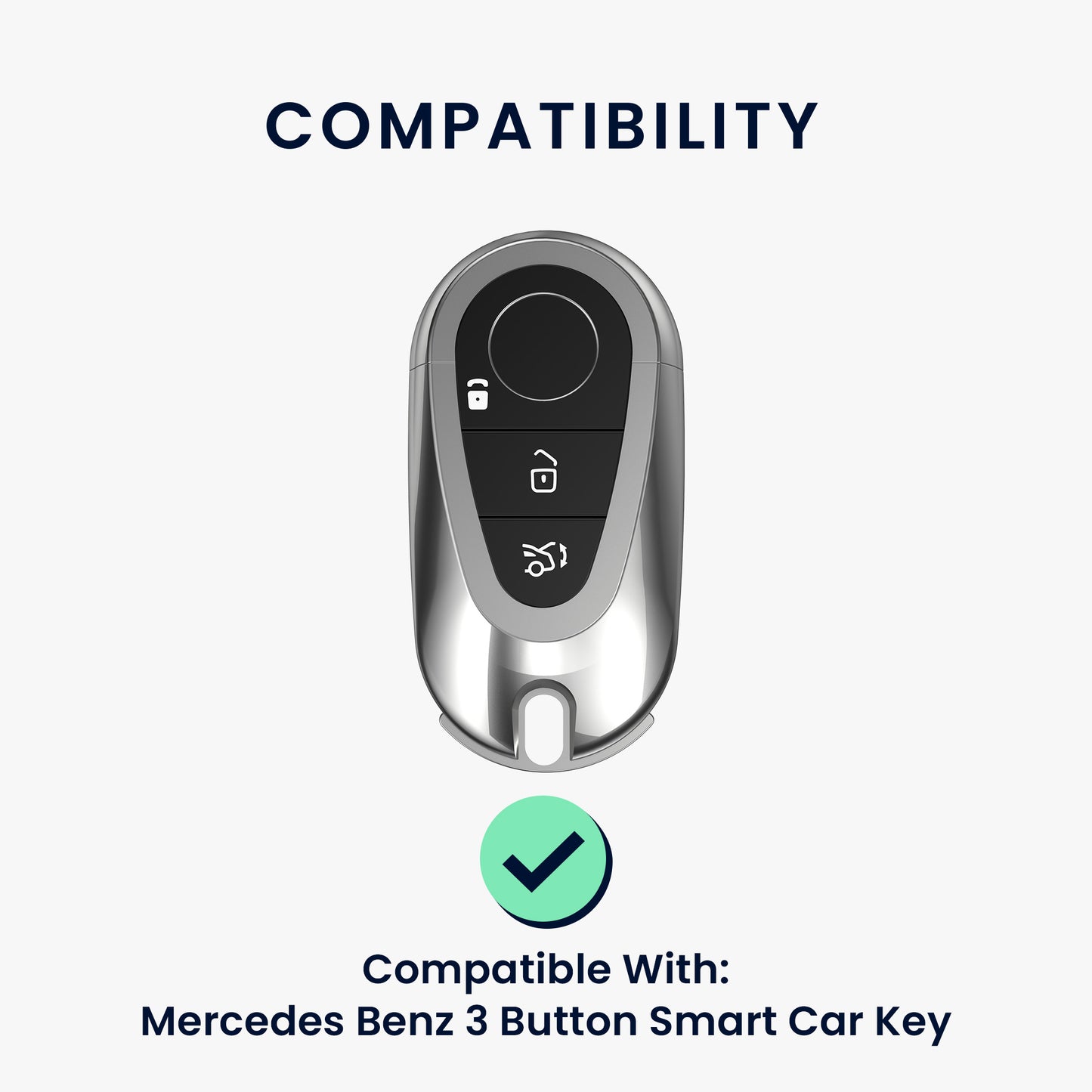 kwmobile Autoschlüssel Hülle kompatibel mit Mercedes Benz 3-Tasten Smart Autoschlüssel