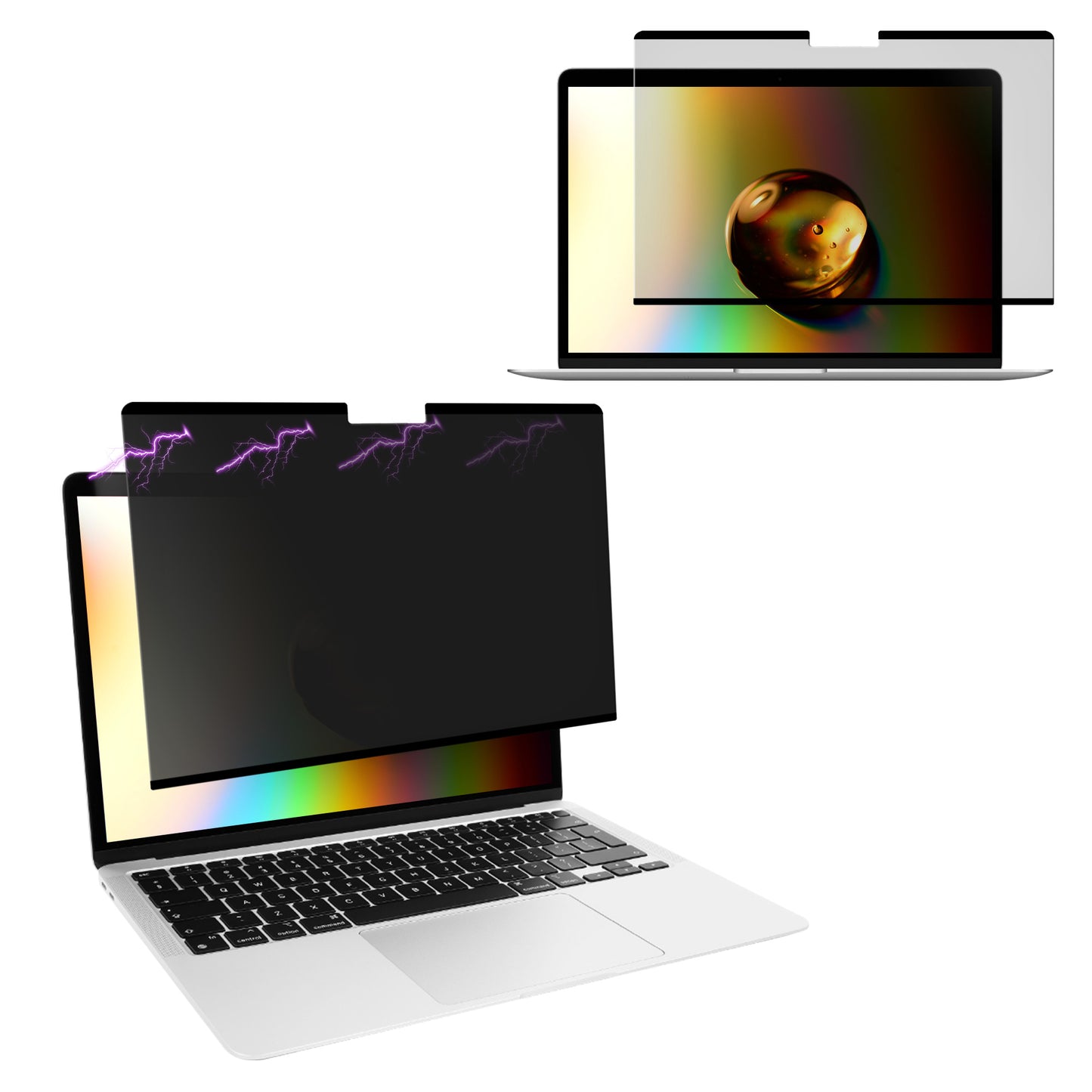 kwmobile Sichtschutzfolie für Apple MacBook Air 13.3" M1 A2337 A2179 Folie - Blickschutzfolie Privacy Screen - Laptop Folie magnetisch - Anti Spy Folie - Laptop Schutz Schwarz  
