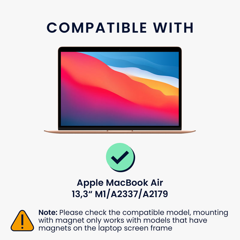 kwmobile Sichtschutzfolie für Apple MacBook Air 13.3" M1 A2337 A2179 Folie - Blickschutzfolie Privacy Screen - Laptop Folie magnetisch - Anti Spy Folie - Laptop Schutz
