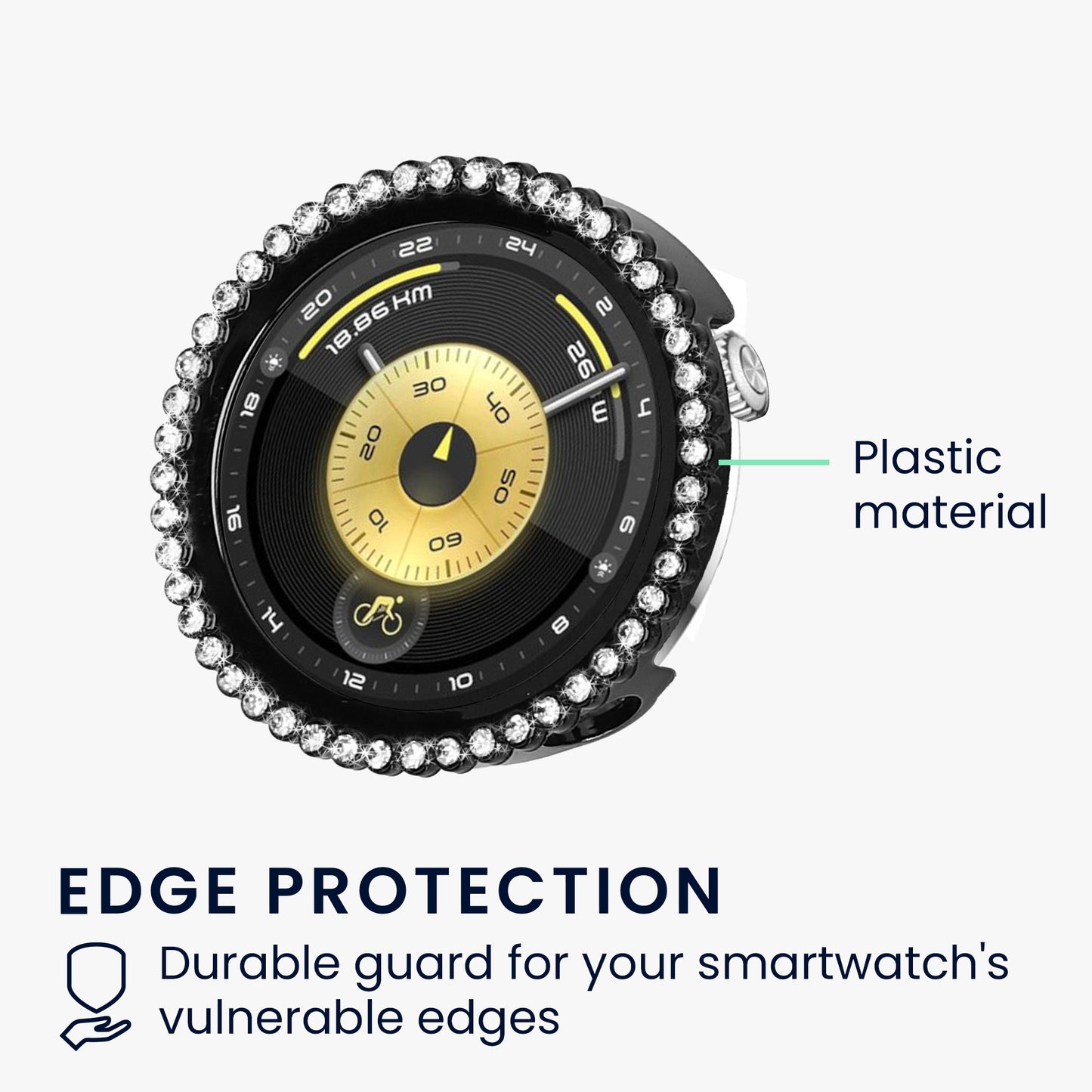 kwmobile Schutzhülle Schutzrahmen Zubehör kompatibel mit Huawei Watch GT6 41mm / GT5 41mm / Watch GT4 41mm Glitzer