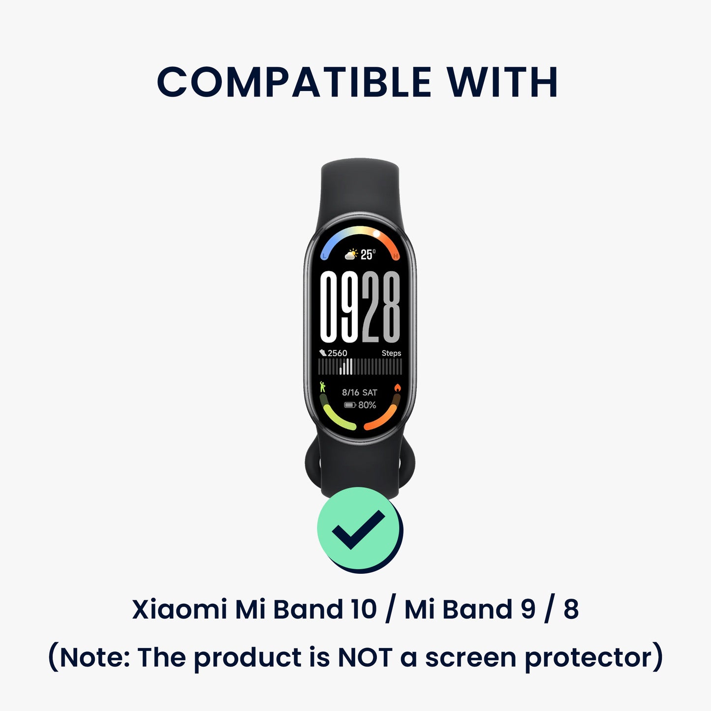 kwmobile Kunststoff Hülle kompatibel mit Xiaomi Mi Band 10 / Mi Band 9 / 8 Schutzhülle Schutzrahmen - Glitzer Schutz Zubehör