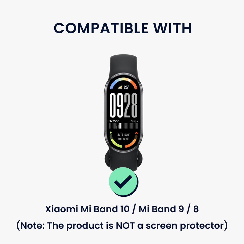 kwmobile Kunststoff Hülle kompatibel mit Xiaomi Mi Band 10 / Mi Band 9 / 8 Schutzhülle Schutzrahmen - Glitzer Schutz Zubehör