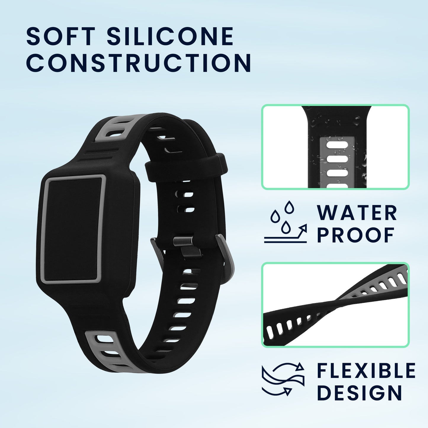 kwmobile Silikon Uhrenarmband für Amazfit Helio Strap Armband - Ersatzarmband für Fitnesstracker - Wechselarmband Smartwatch
