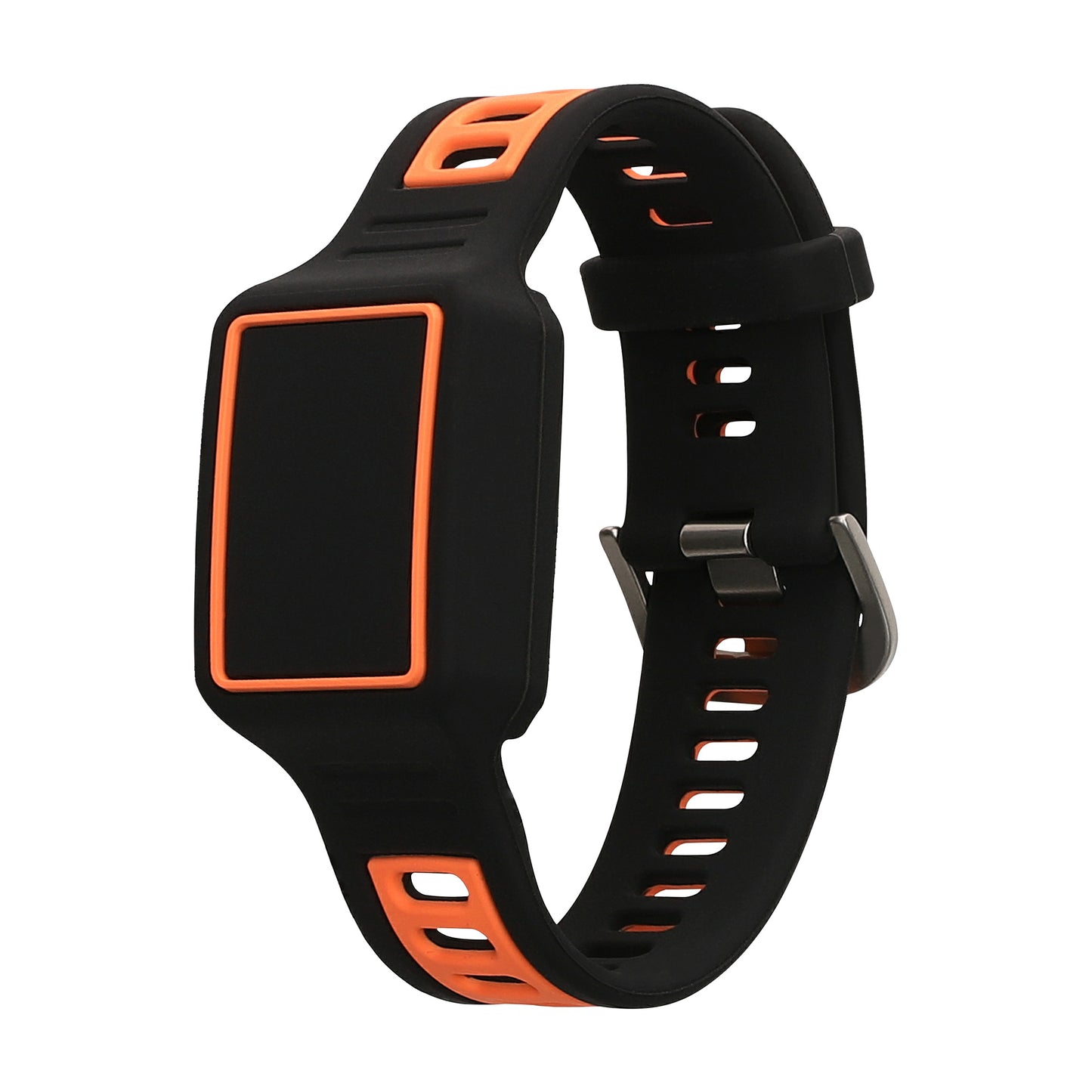 kwmobile Ersatzarmband kompatibel mit Amazfit Helio Strap Armband - Fitnesstracker Band aus Silikon in Orange Schwarz Orange  