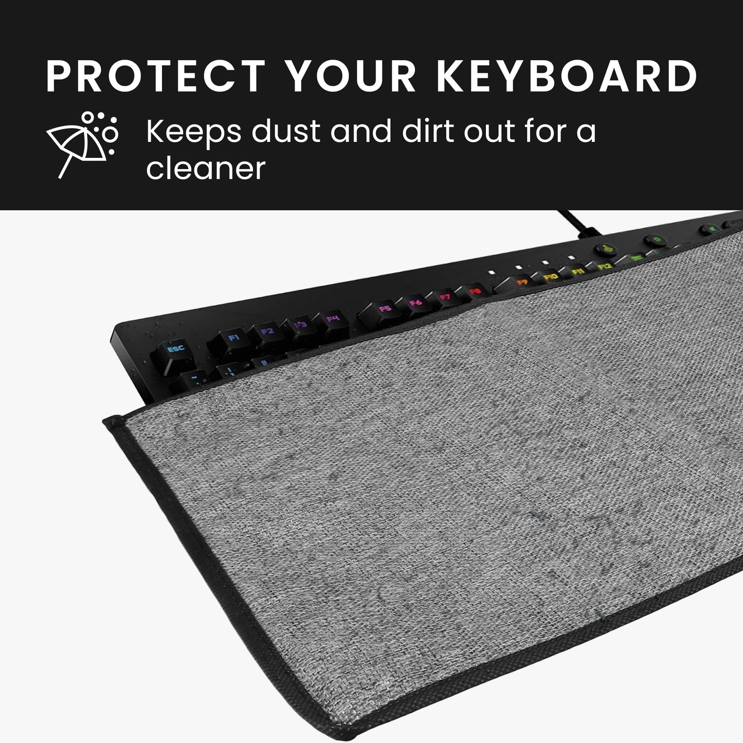 kwmobile Tastaturabdeckung kompatibel mit Logitech G213 Prodigy Gaming Tastatur Hülle - Staubschutz Abdeckung mit Reißverschluss - Keyboard Cover
