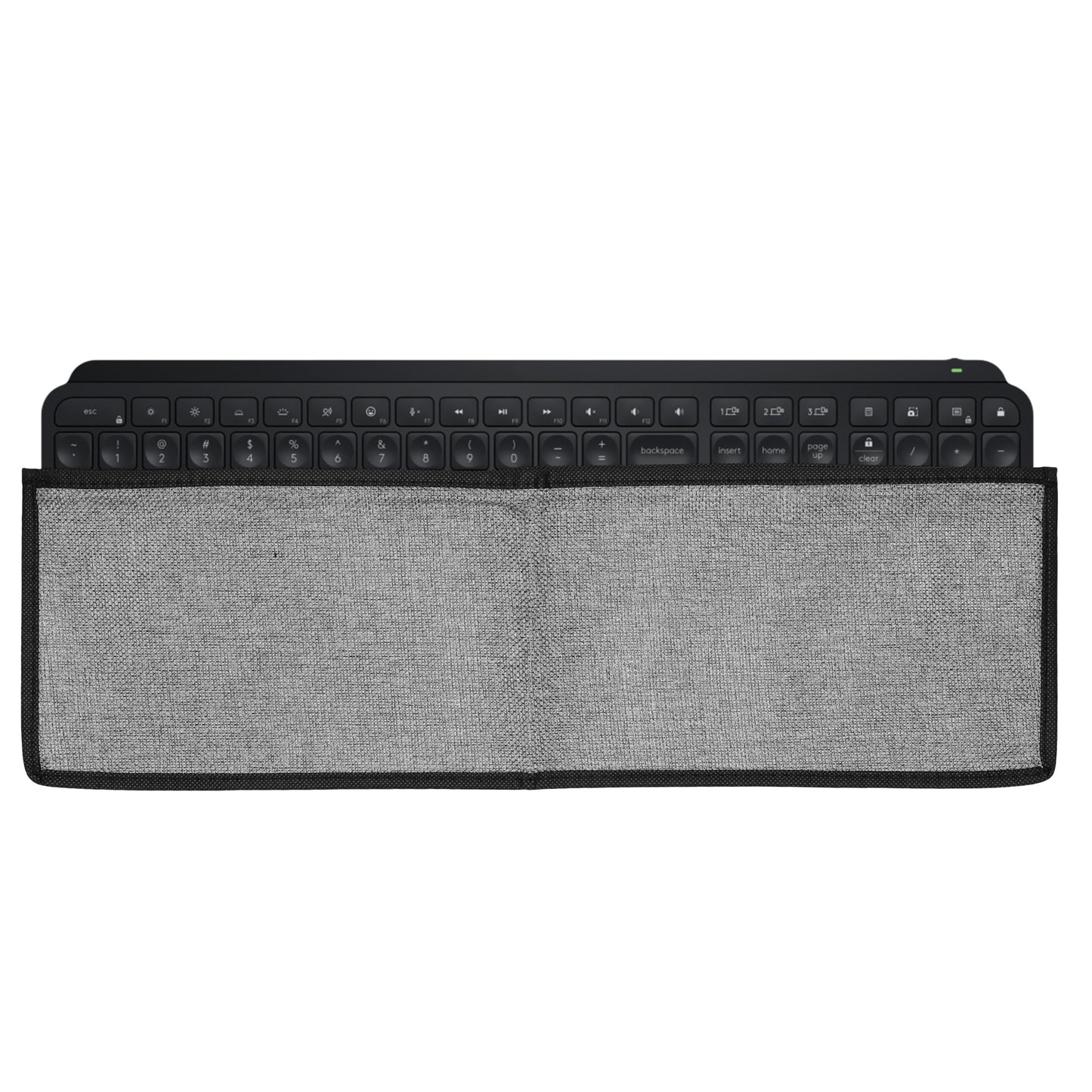kwmobile Tastaturabdeckung kompatibel mit Logitech MX Keys Wireless Tastatur Hülle - Staubschutz Abdeckung mit Reißverschluss - Keyboard Cover in Dunkelgrau Dunkelgrau  
