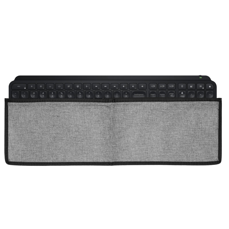 kwmobile Tastaturabdeckung kompatibel mit Logitech MX Keys Wireless Tastatur Hülle - Staubschutz Abdeckung mit Reißverschluss - Keyboard Cover in Dunkelgrau Dunkelgrau  