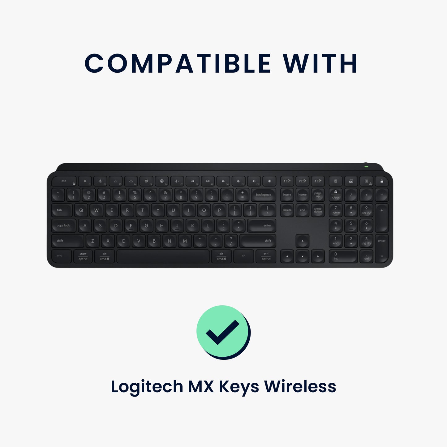 kwmobile Tastaturabdeckung kompatibel mit Logitech MX Keys Wireless Tastatur Hülle - Staubschutz Abdeckung mit Reißverschluss - Keyboard Cover