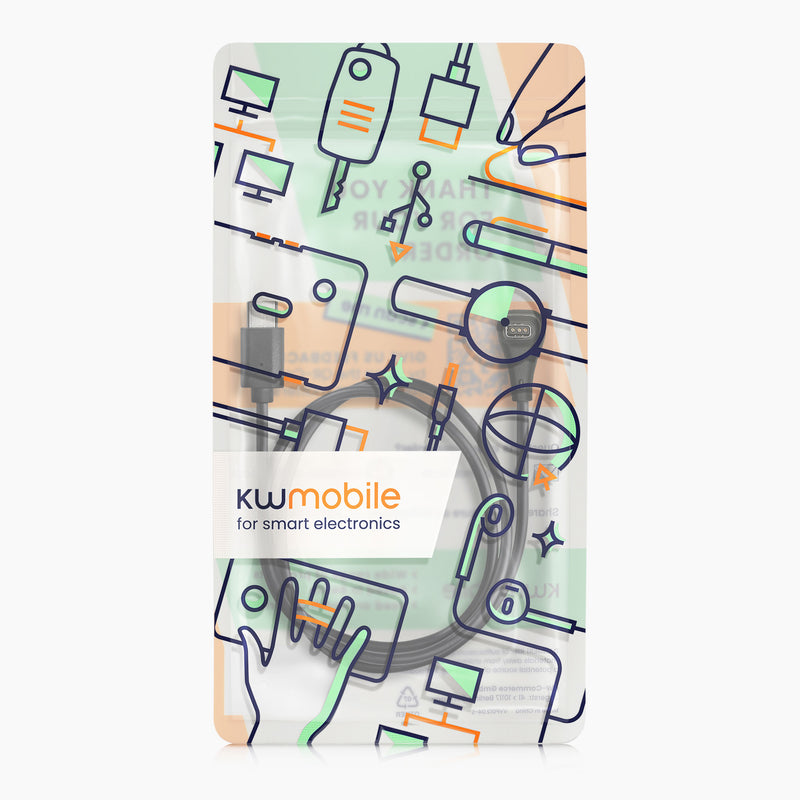 kwmobile USB C Ladekabel kompatibel mit COROS PACE Pro / PACE 4 / APEX 4 / NOMAD - Kabel Charger - Smart Watch Ersatzkabel - Fitnesstracker Aufladekabel