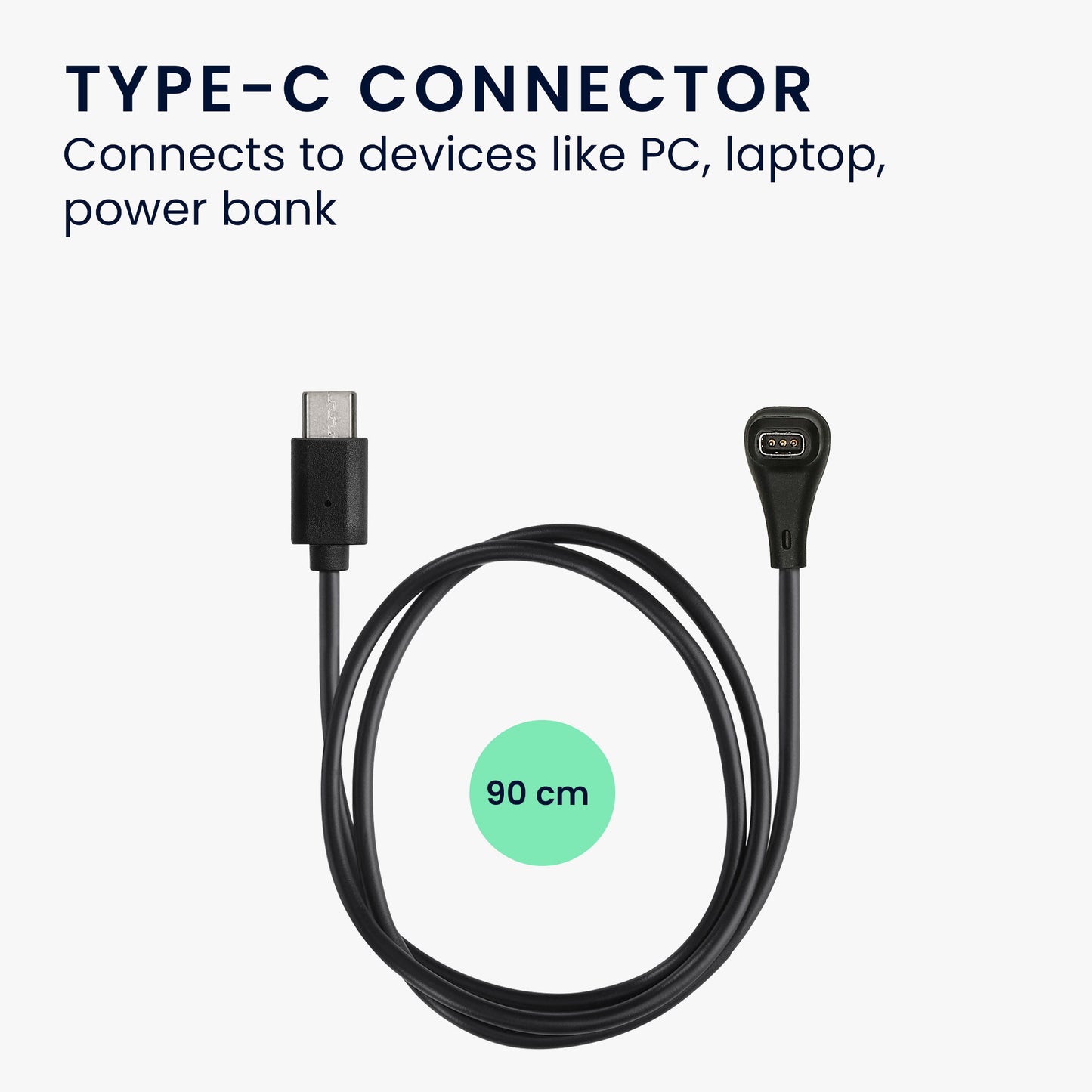 kwmobile USB C Ladekabel kompatibel mit COROS PACE Pro / PACE 4 / APEX 4 / NOMAD - Kabel Charger - Smart Watch Ersatzkabel - Fitnesstracker Aufladekabel