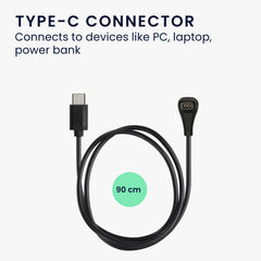 kwmobile USB C Ladekabel kompatibel mit COROS PACE Pro / PACE 4 / APEX 4 / NOMAD - Kabel Charger - Smart Watch