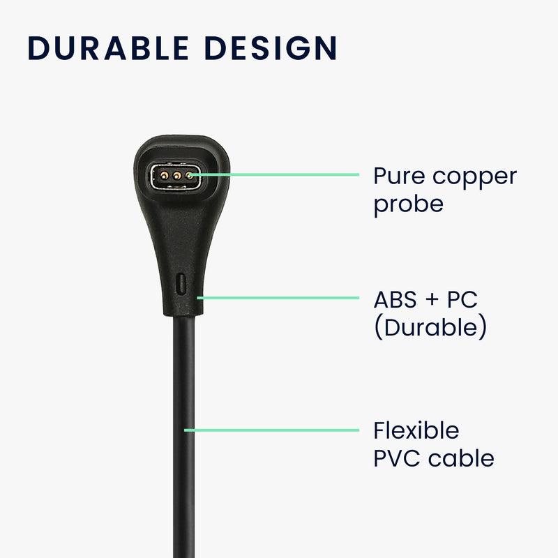 kwmobile USB C Ladekabel kompatibel mit COROS PACE Pro / PACE 4 / APEX 4 / NOMAD - Kabel Charger - Smart Watch Ersatzkabel - Fitnesstracker Aufladekabel