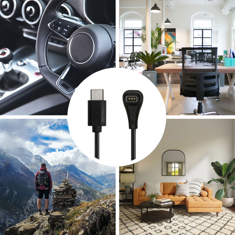 kwmobile USB C Ladekabel kompatibel mit COROS PACE Pro / PACE 4 / APEX 4 / NOMAD - Kabel Charger - Smart Watch Ersatzkabel - Fitnesstracker Aufladekabel