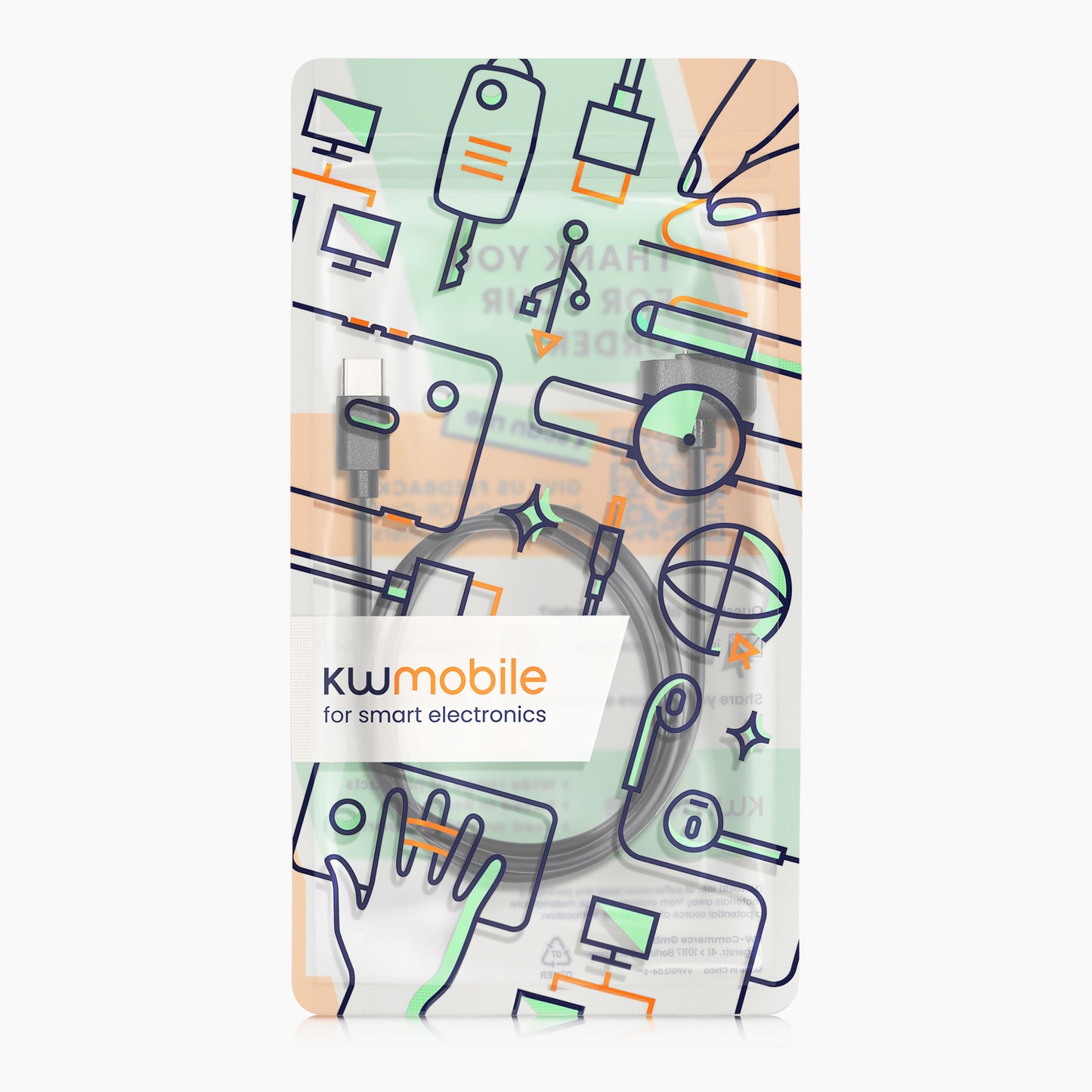 kwmobile USB C Ladekabel kompatibel mit Amazfit Band 7 Kabel Charger Smart Watch Typ C Ersatzkabel Fitnesstracker Aufladekabel