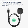 kwmobile USB C Ladekabel kompatibel mit Fitbit Versa 4 / Sense 2 / Versa 3 / Sense - Kabel Charger - Smart Watch Ersatzkabel - Fitnesstracker Aufladekabel