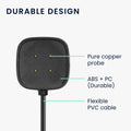 kwmobile USB C Ladekabel kompatibel mit Fitbit Versa 4 / Sense 2 / Versa 3 / Sense - Kabel Charger - Smart Watch Ersatzkabel - Fitnesstracker Aufladekabel